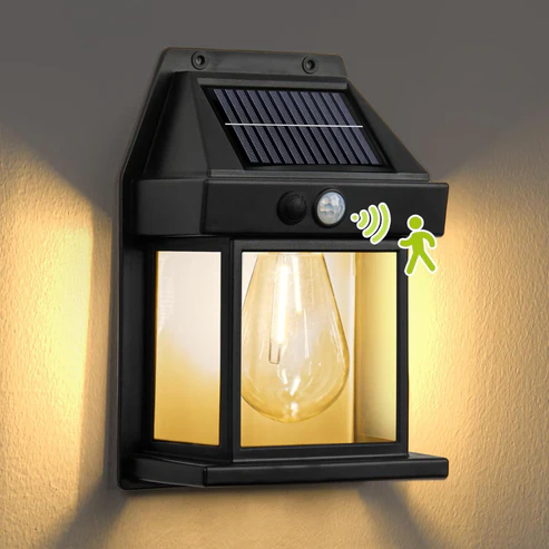 Lámpara Solar de Pared con Sensor – Resistente al Agua y con 3 Niveles de Luz