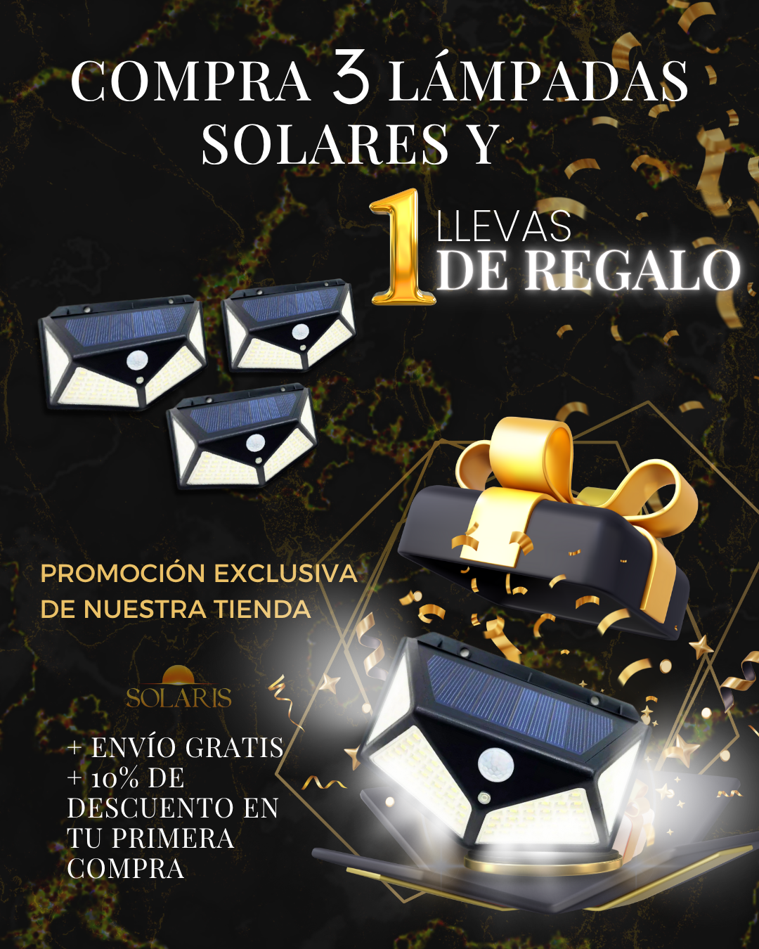 Luz Solar con Sensor de Movimiento – 100 LED