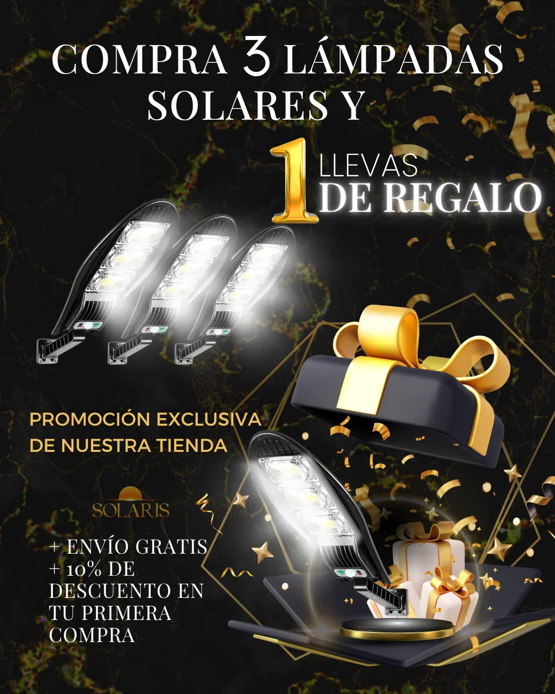 Lámpara Solar LED Súper Brillante con Mando – 60W | 1400 Lúmenes