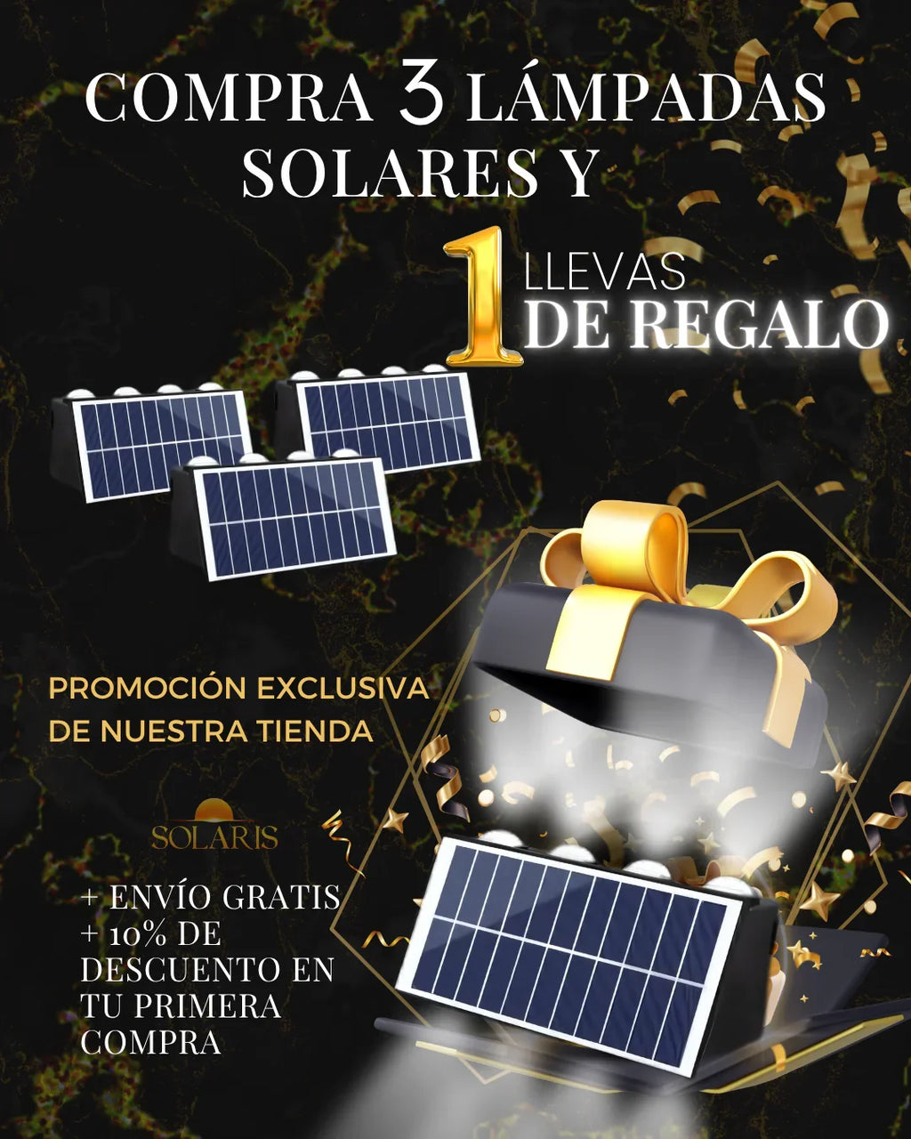Lámpara Solar de Pared Exterior con Doble Iluminación – 8 LED