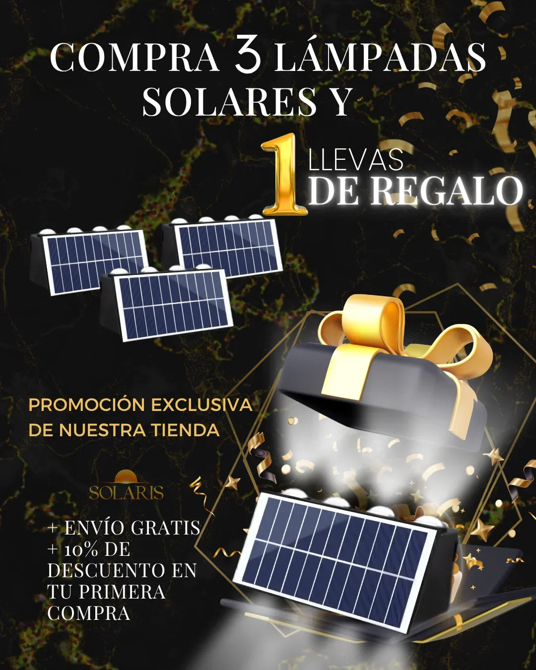 Lámpara Solar de Pared Exterior con Doble Iluminación – 8 LED