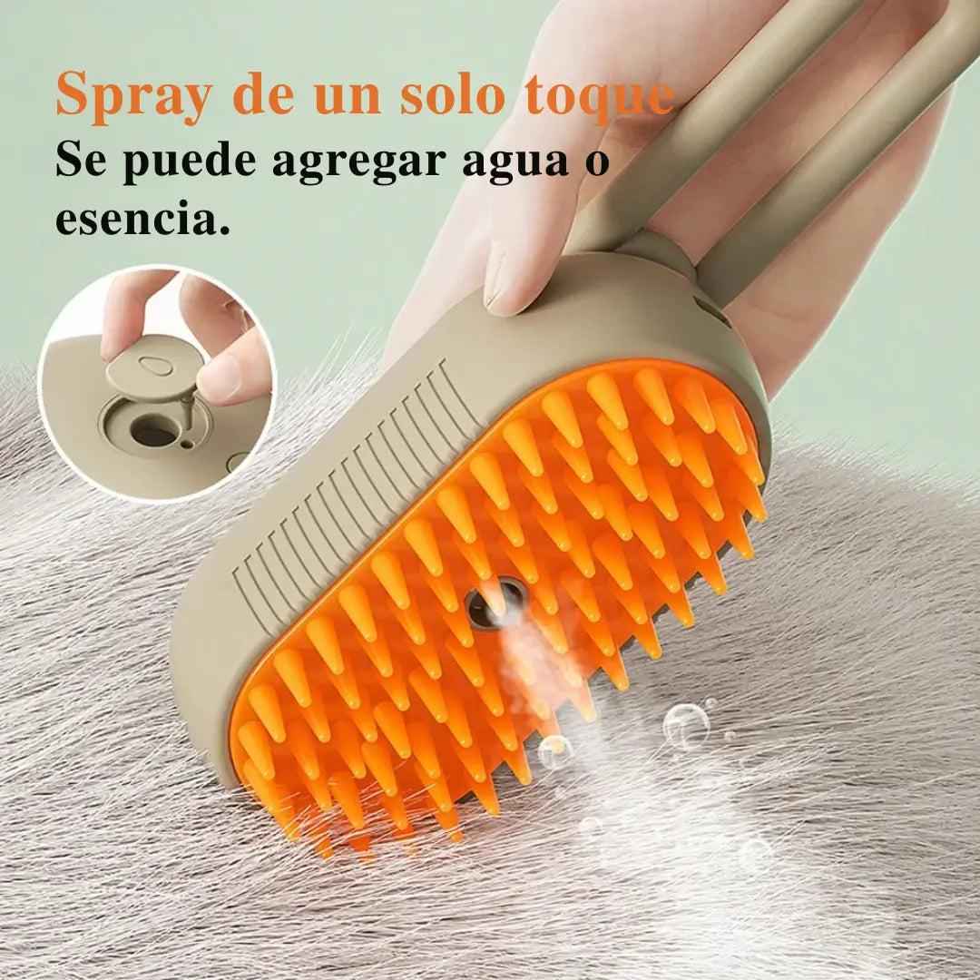 Cepillo vapor de masaje para mascota 3 en 1