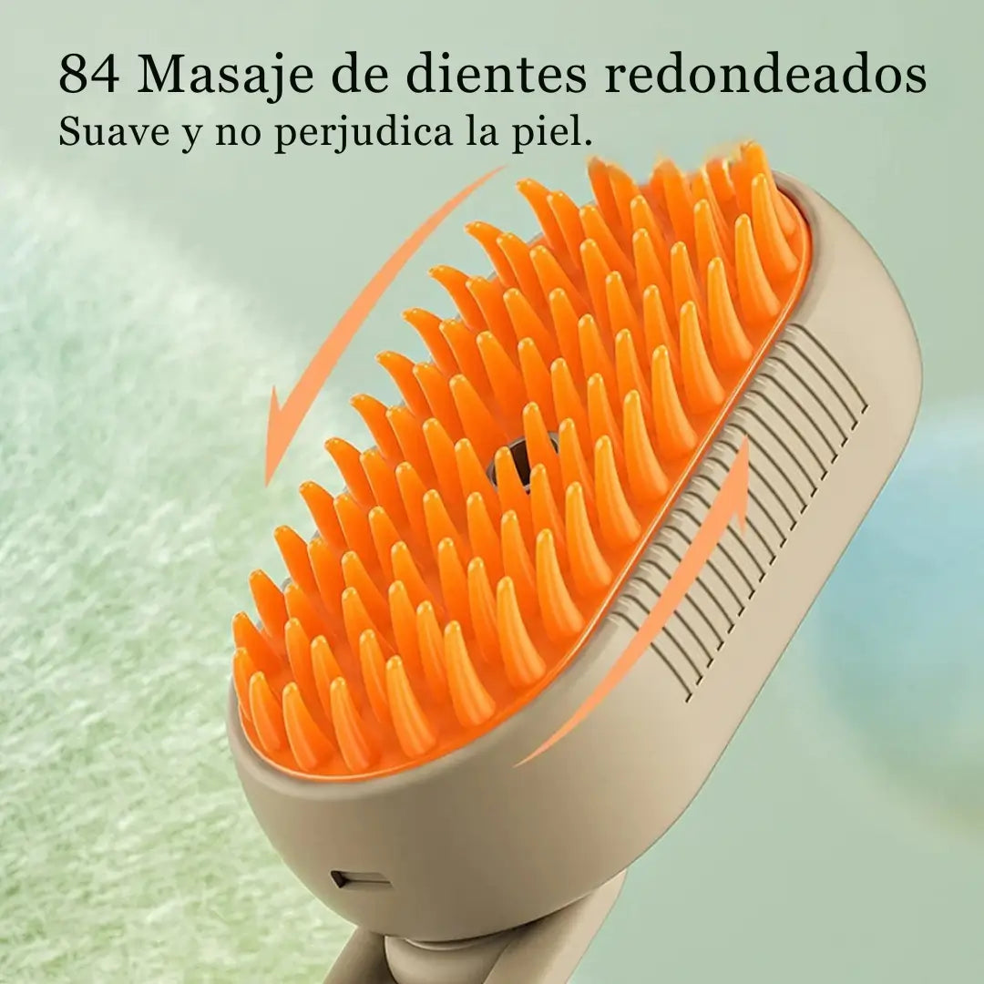 Cepillo vapor de masaje para mascota 3 en 1