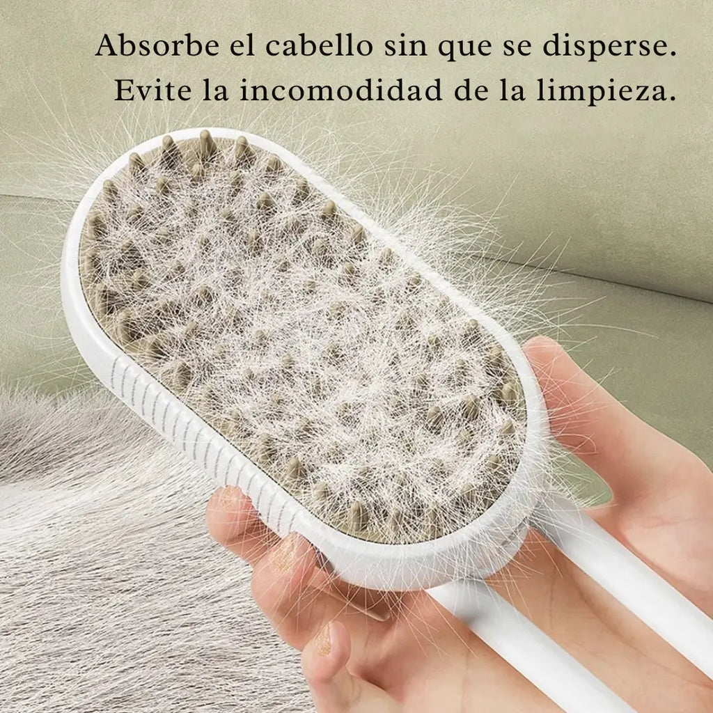 Cepillo vapor de masaje para mascota 3 en 1