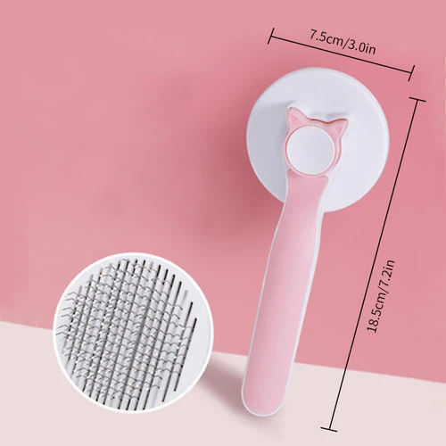 Cepillo para mascotas 2 en 1 rosa