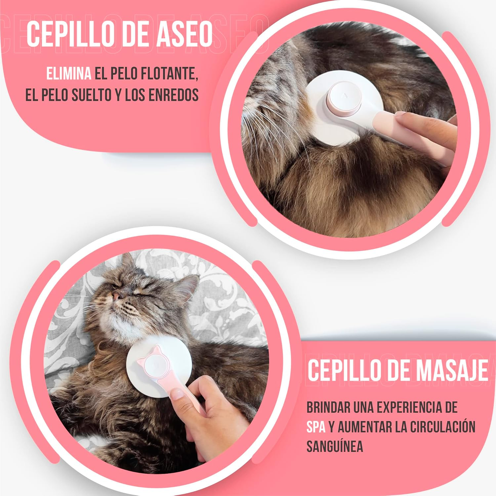 Cepillo para mascotas 2 en 1 rosa