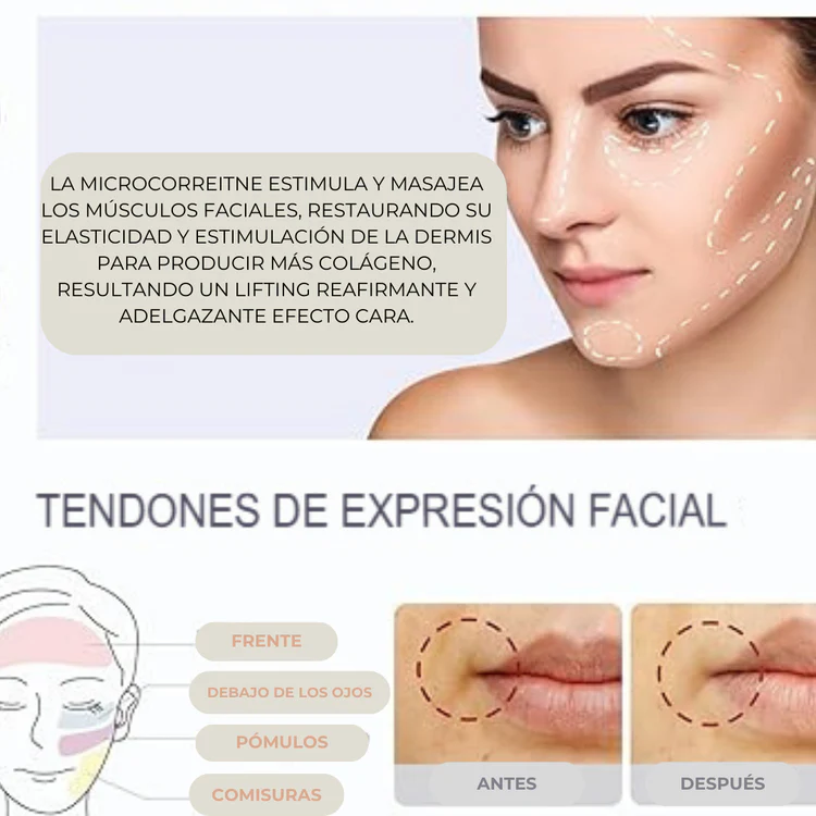 Masajeador facial con frío y calor antiarrugas blanco
