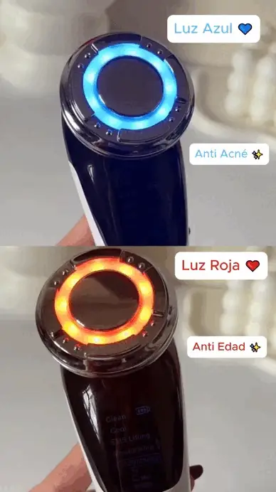 Masajeador facial con frío y calor antiarrugas blanco