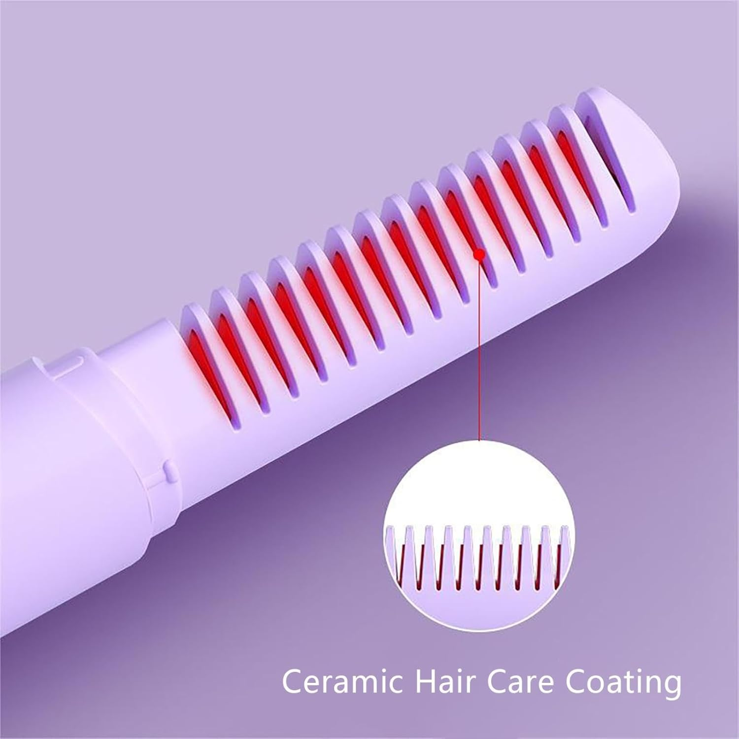 Mini Plancha De Pelo Recargable 2en1 Cepillo y Rizador Rosa