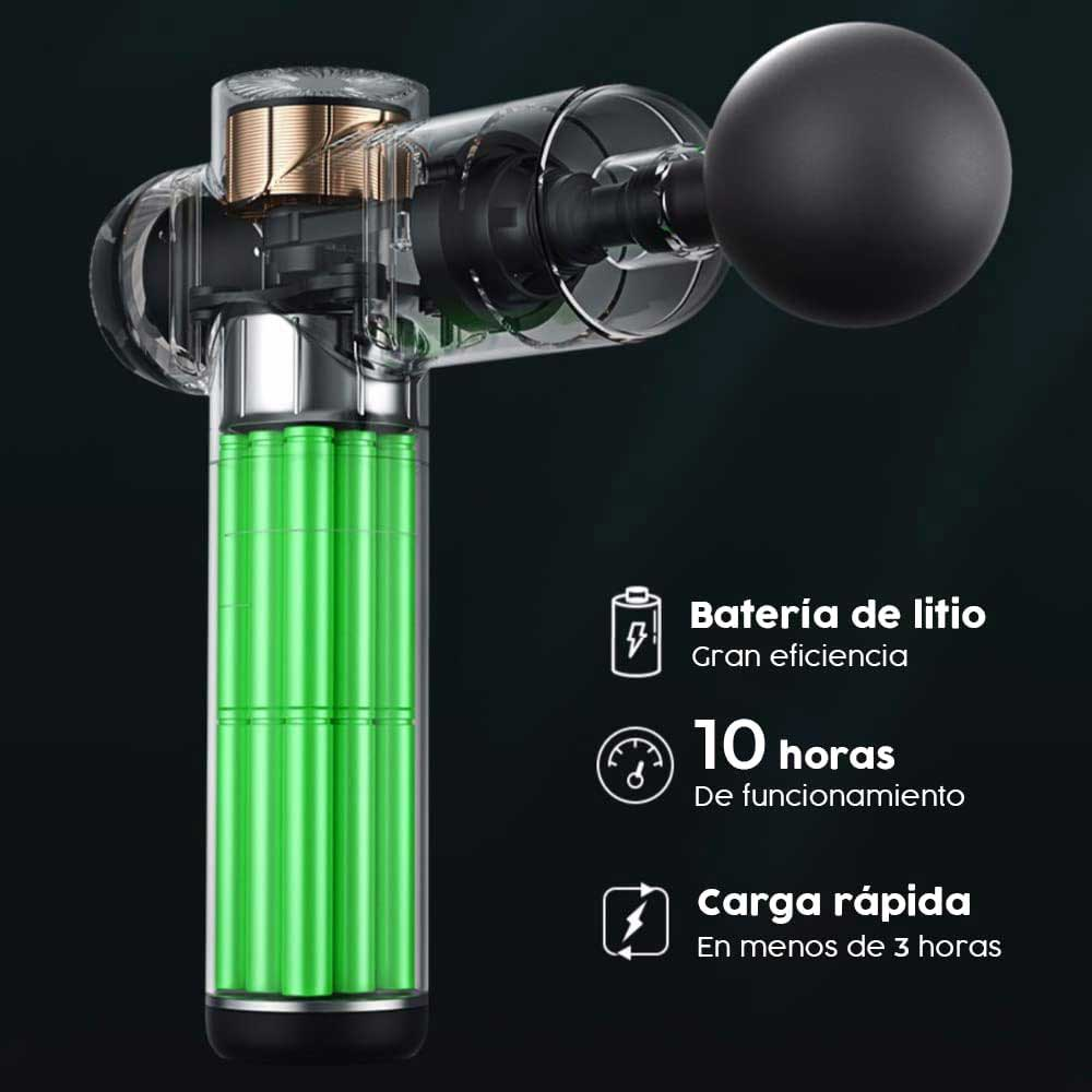 Pistola de masaje grande con maletín + cabezales