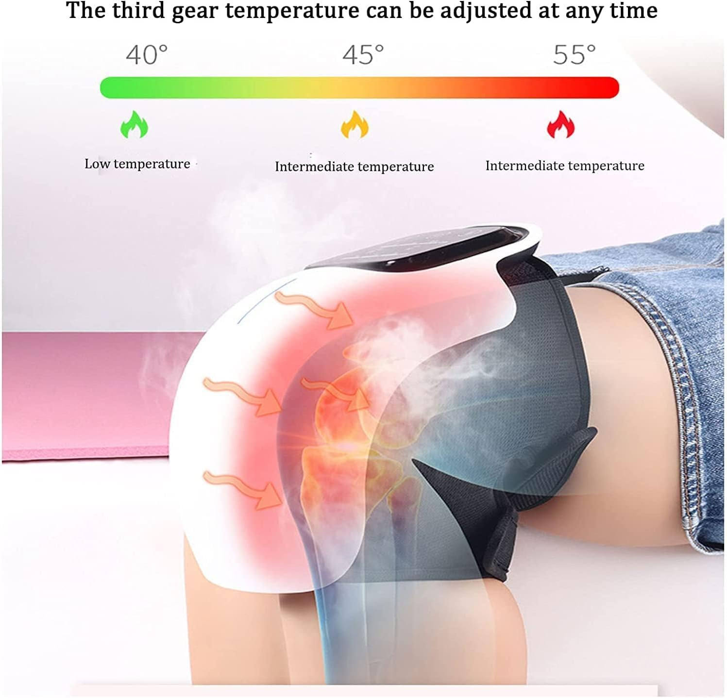 Masajeador de rodilla infrarrojo con terapia de calor y luz roja
