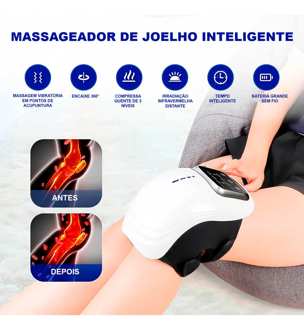 Masajeador de rodilla infrarrojo con terapia de calor y luz roja