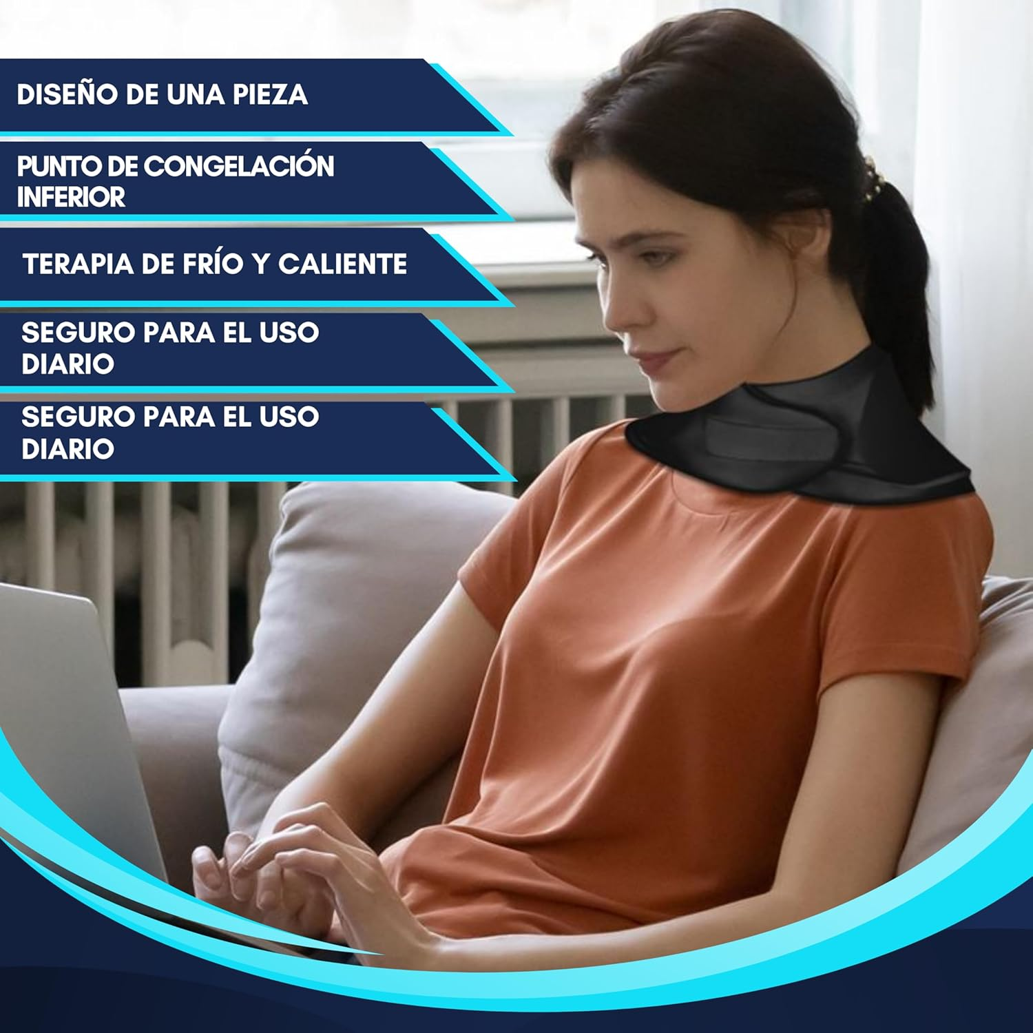 Almohadilla de gel reutilizable para cuello frío y calor