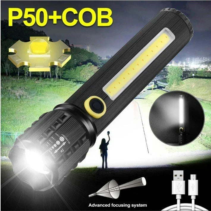 Linterna led con zoom 3modo