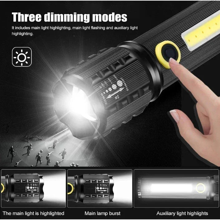 Linterna led con zoom 3modo
