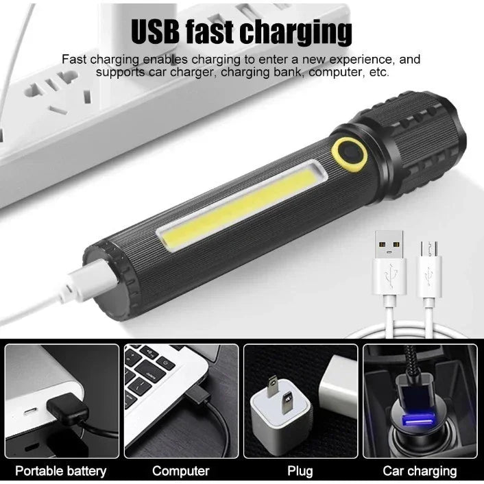 Linterna led con zoom 3modo