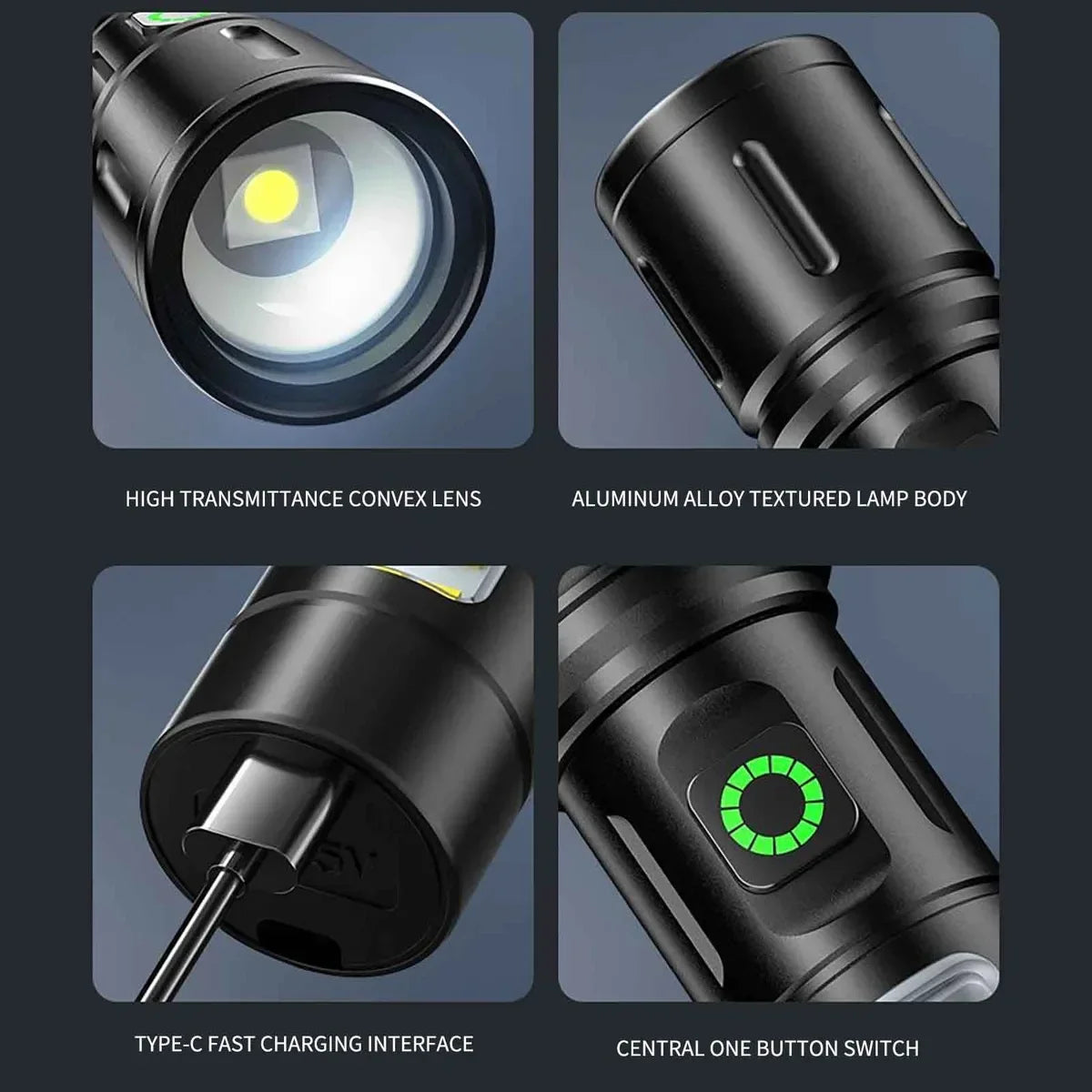 Linternas LED alta potencia 5 modos