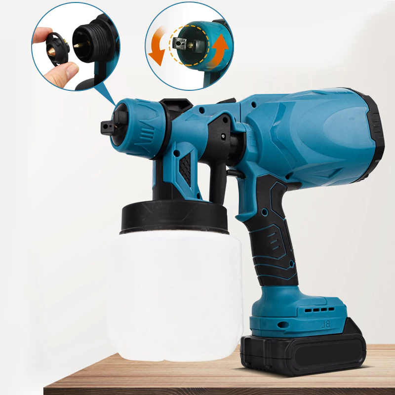 Pistola para pintar eléctrica inalámbrica con doble batería