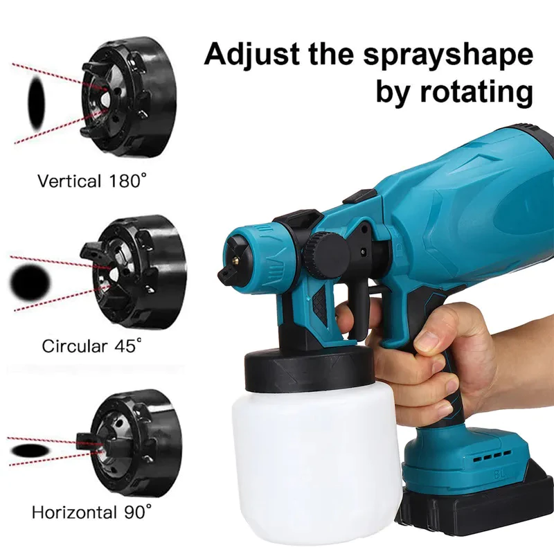 Pistola para pintar eléctrica inalámbrica con doble batería