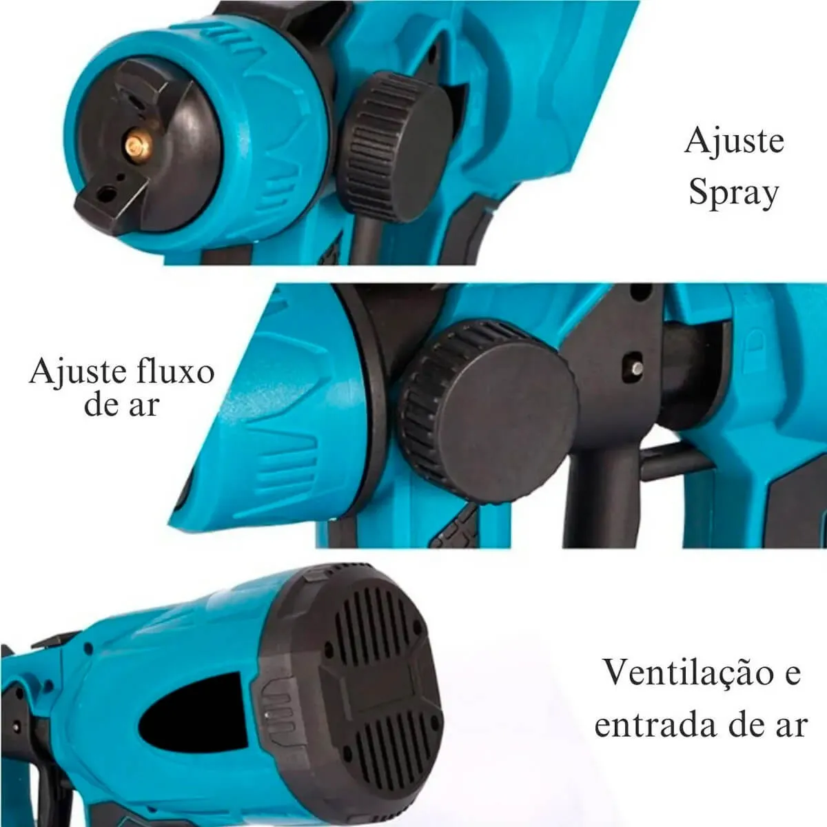 Pistola para pintar eléctrica inalámbrica con doble batería