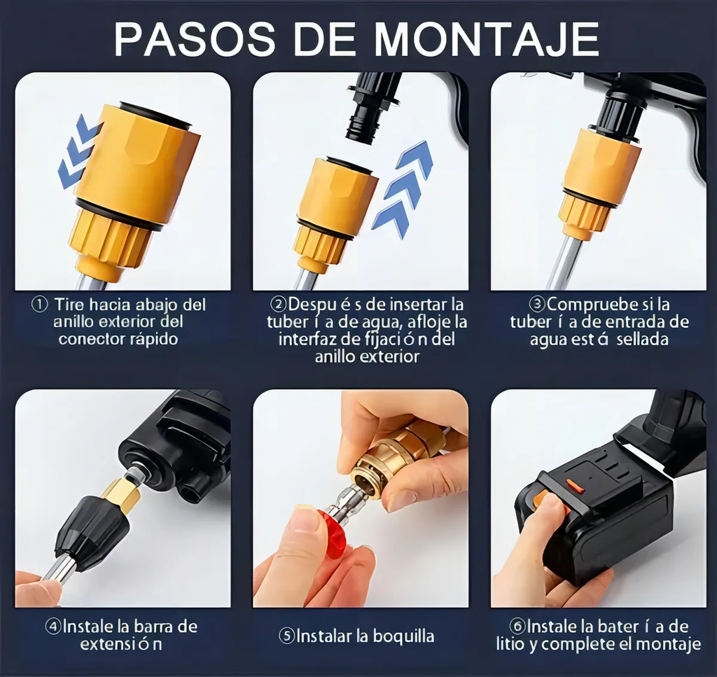 Pistola de Alta Presión Profesional Portátil con Doble Batería – Potencia y Movilidad Total