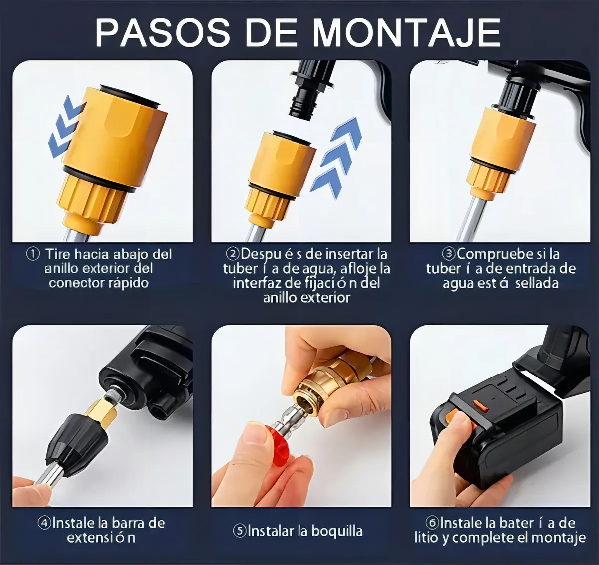 Pistola de Alta Presión Profesional Portátil con Doble Batería – Potencia y Movilidad Total