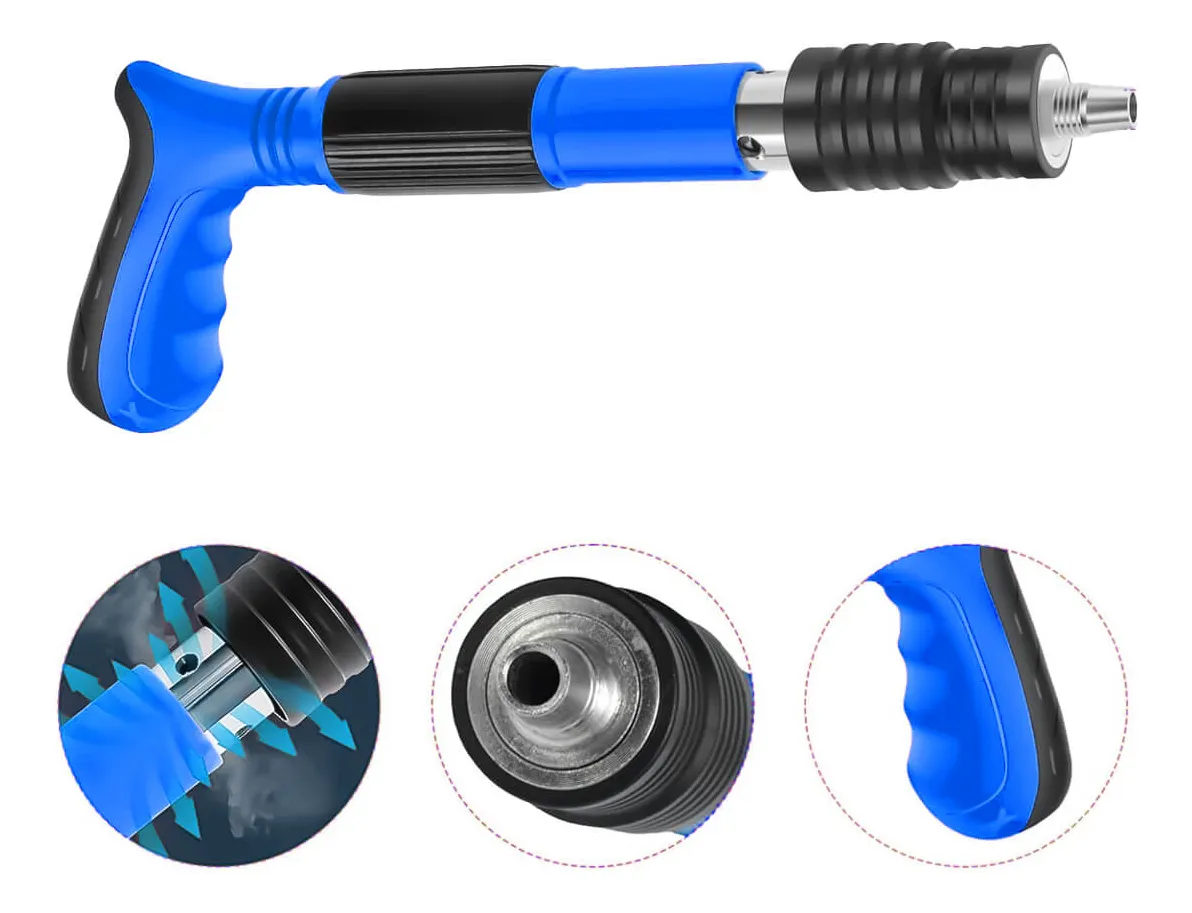 Pistola de clavos con accesorios