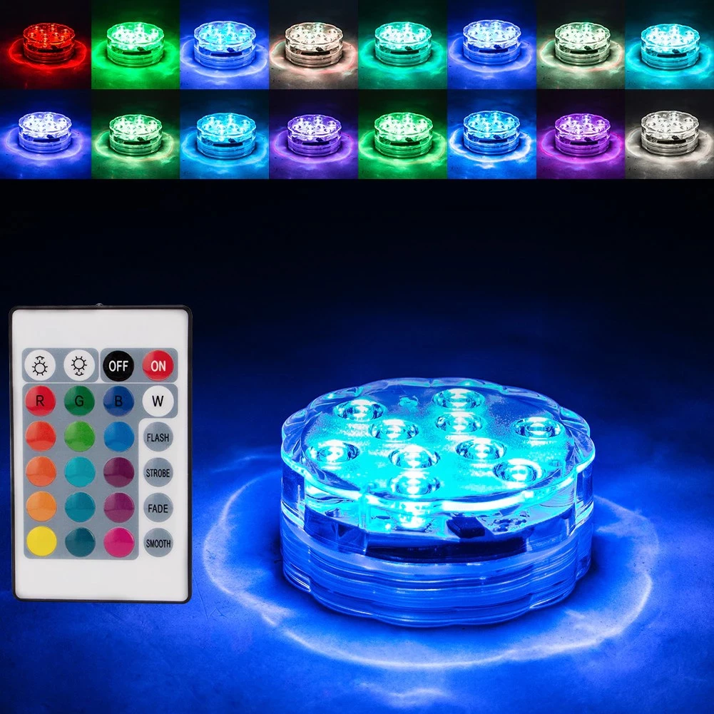 luces LED sumergibles multicolores
