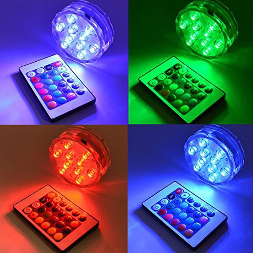 luces LED sumergibles multicolores