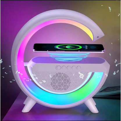 Altavoz Bluetooth G - Cargador inalámbrico + Lámpara LED + Reloj despertador