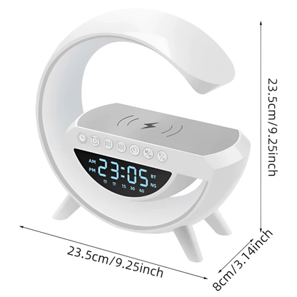 Altavoz Bluetooth G - Cargador inalámbrico + Lámpara LED + Reloj despertador