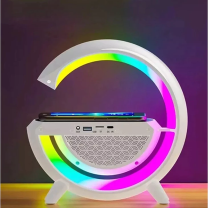 Altavoz Bluetooth G - Cargador inalámbrico + Lámpara LED + Reloj despertador