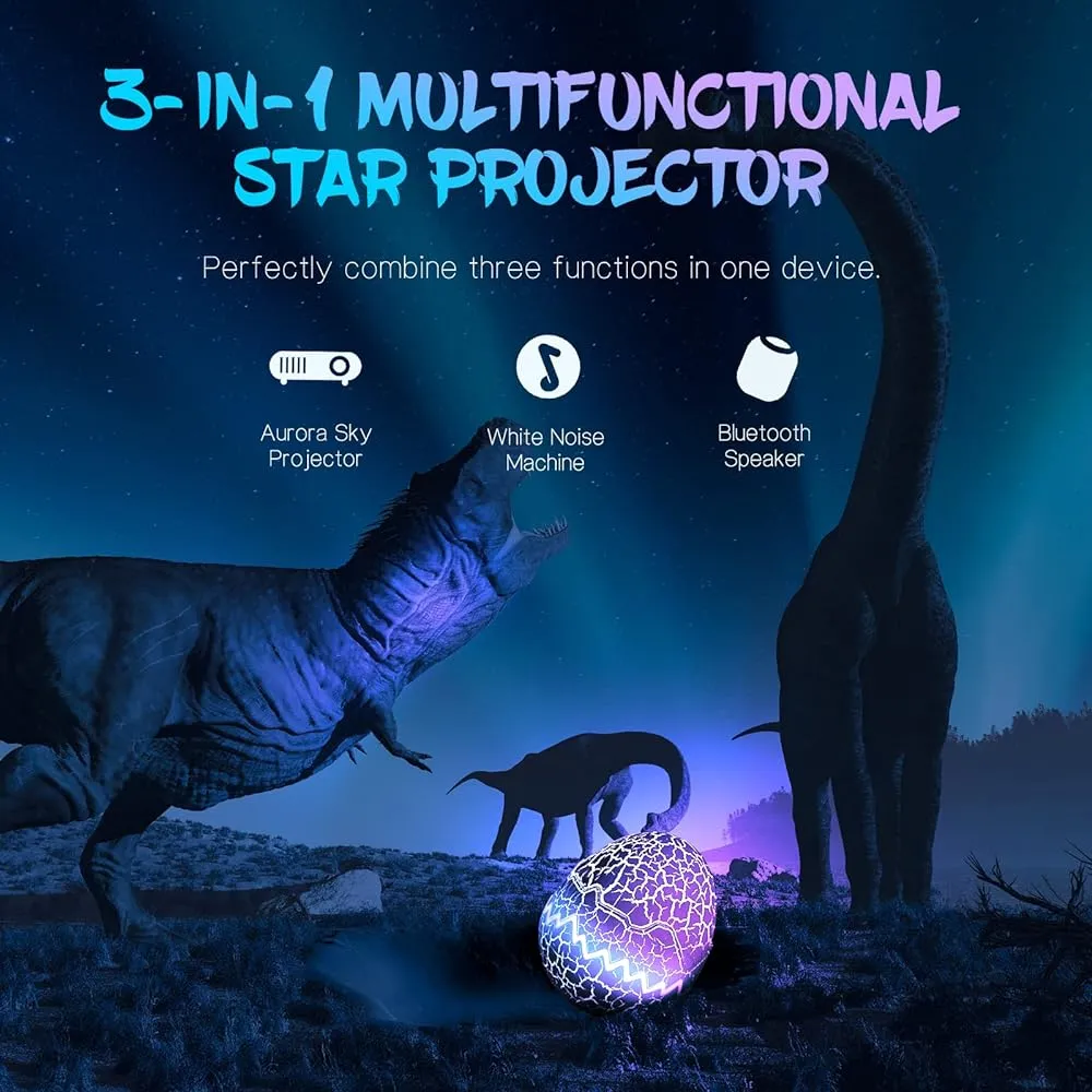 Proyector de galaxia con diseño de huevo dinosaurio