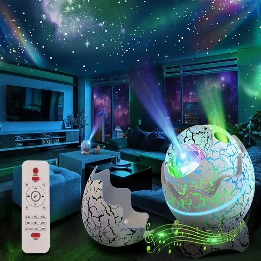 Proyector de galaxia con diseño de huevo dinosaurio