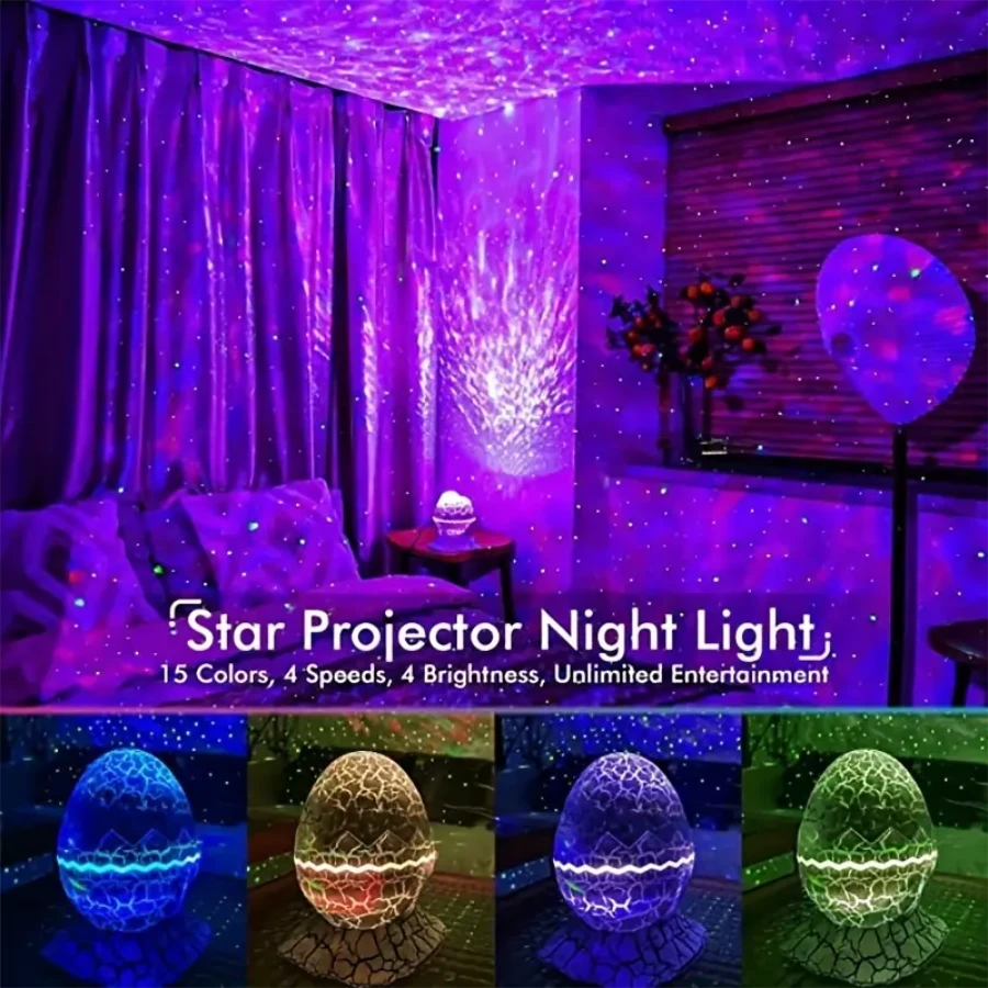 Proyector de galaxia con diseño de huevo dinosaurio