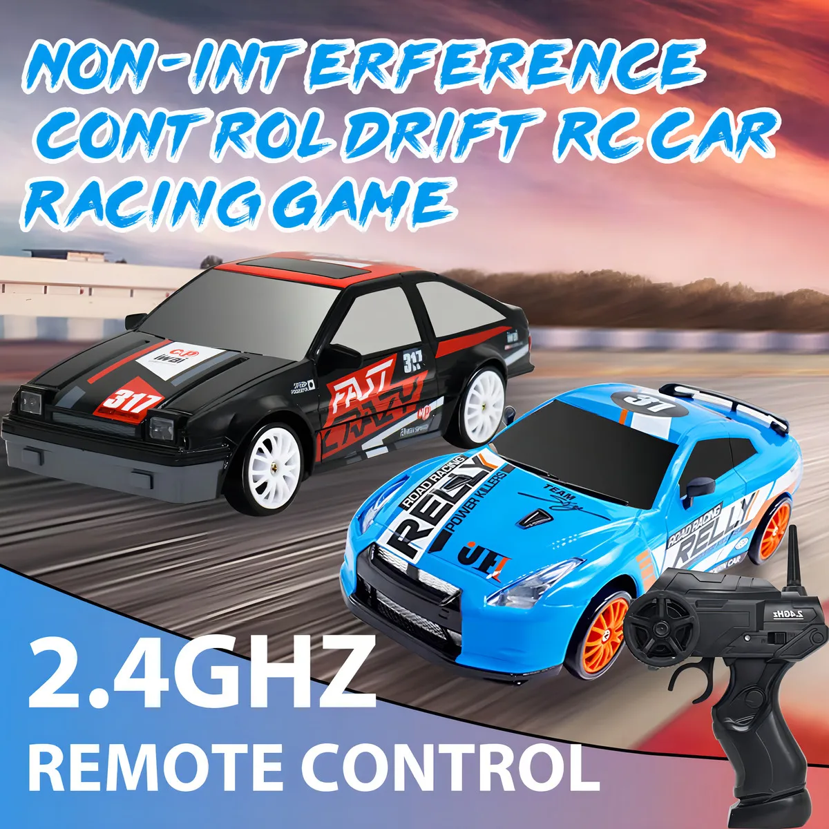 Coche teledirigido drift 1:24 GTR