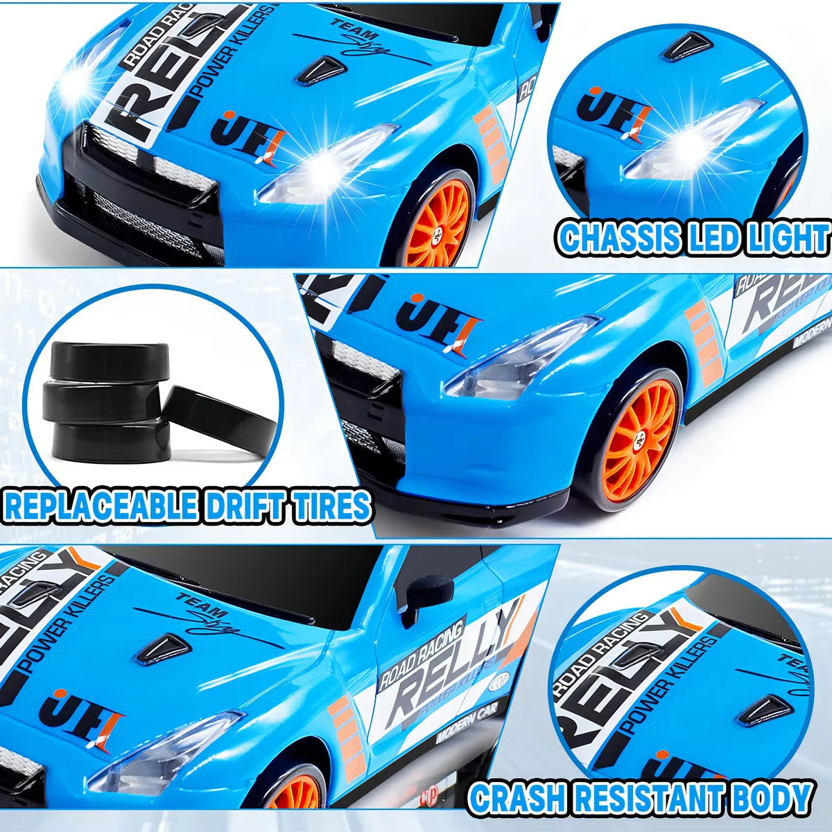 Coche teledirigido drift 1:24 GTR