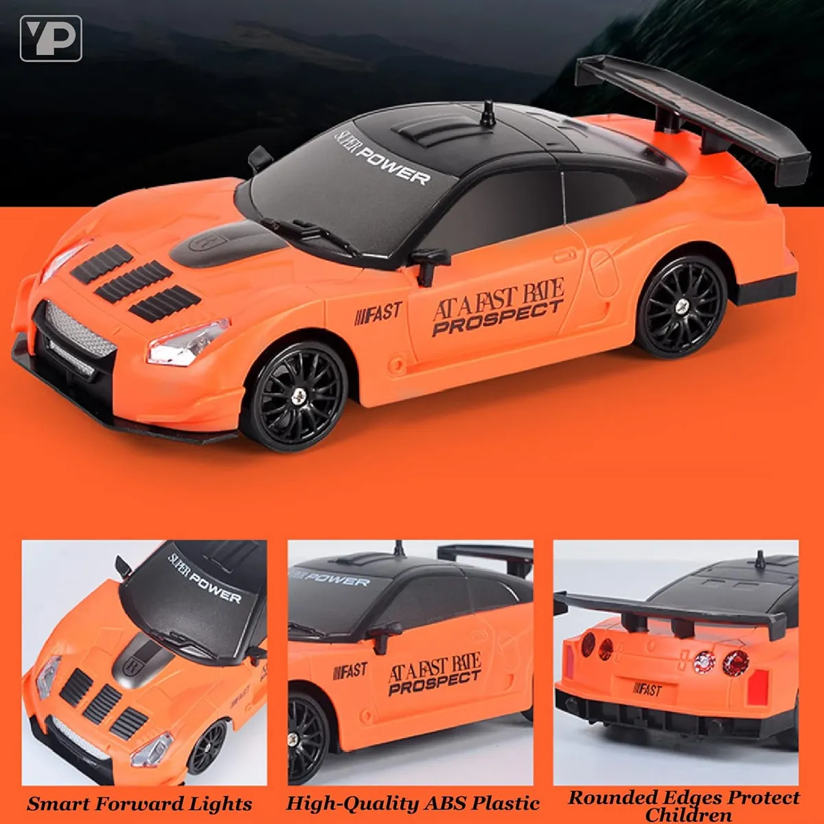 Coche teledirigido drift 1:24 GTR NARANJA