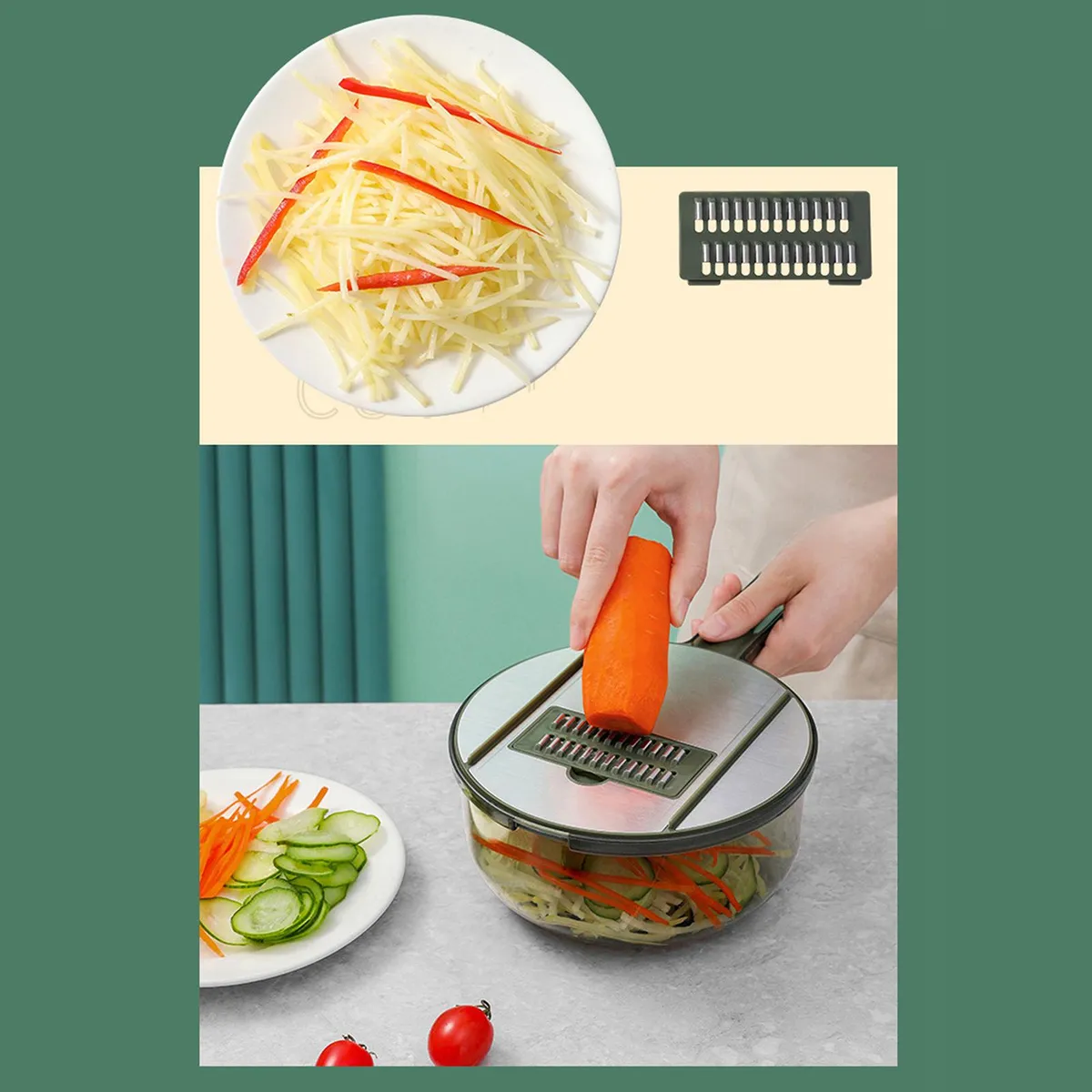 Juego de picador de verduras de mano 9 en 1