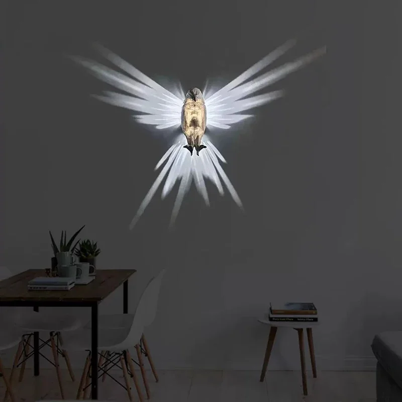 lámpara de pared con impresión 3D de resina águila