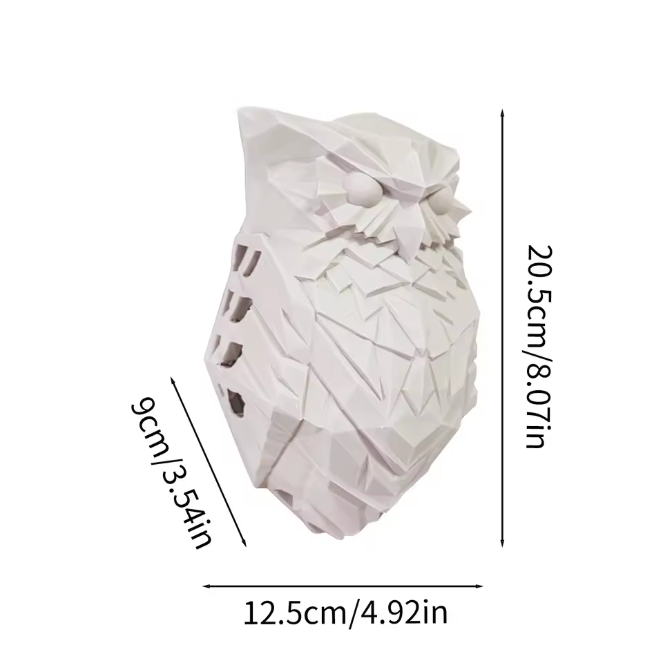 lámpara de pared con impresión 3D de resina búho