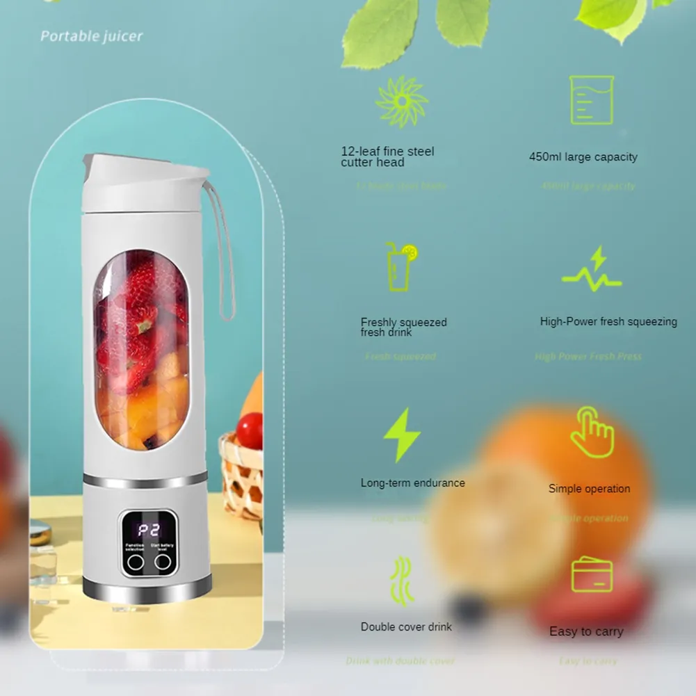Licuadora de frutas de 450ml 8 cuchillas