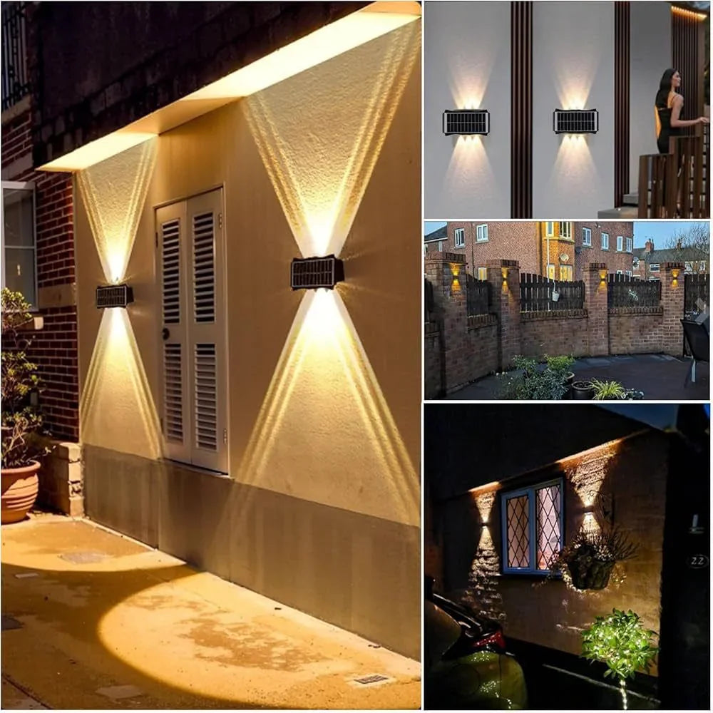 Lámpara Solar de Pared Exterior con Doble Iluminación – 8 LED