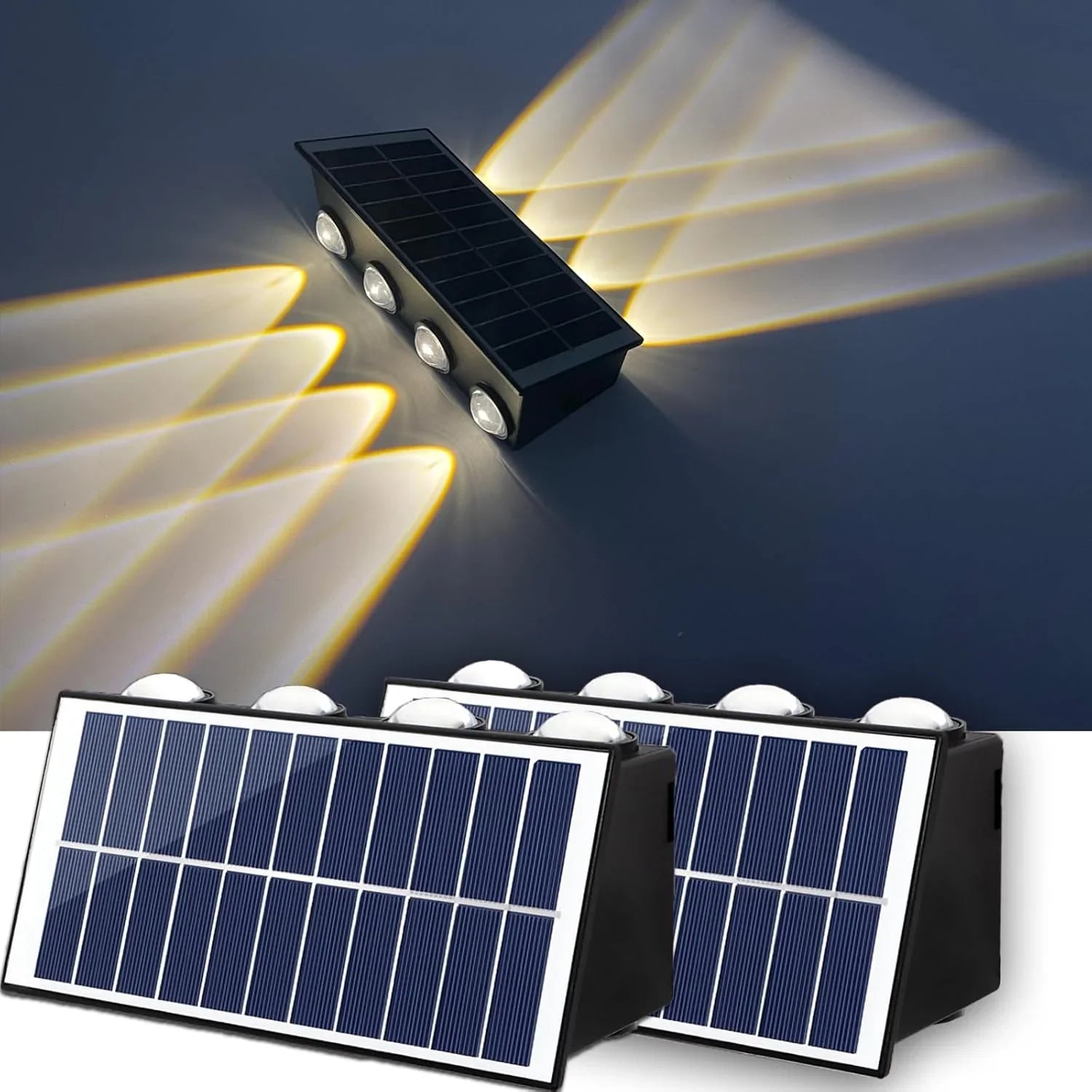 Lámpara Solar de Pared Exterior con Doble Iluminación – 8 LED