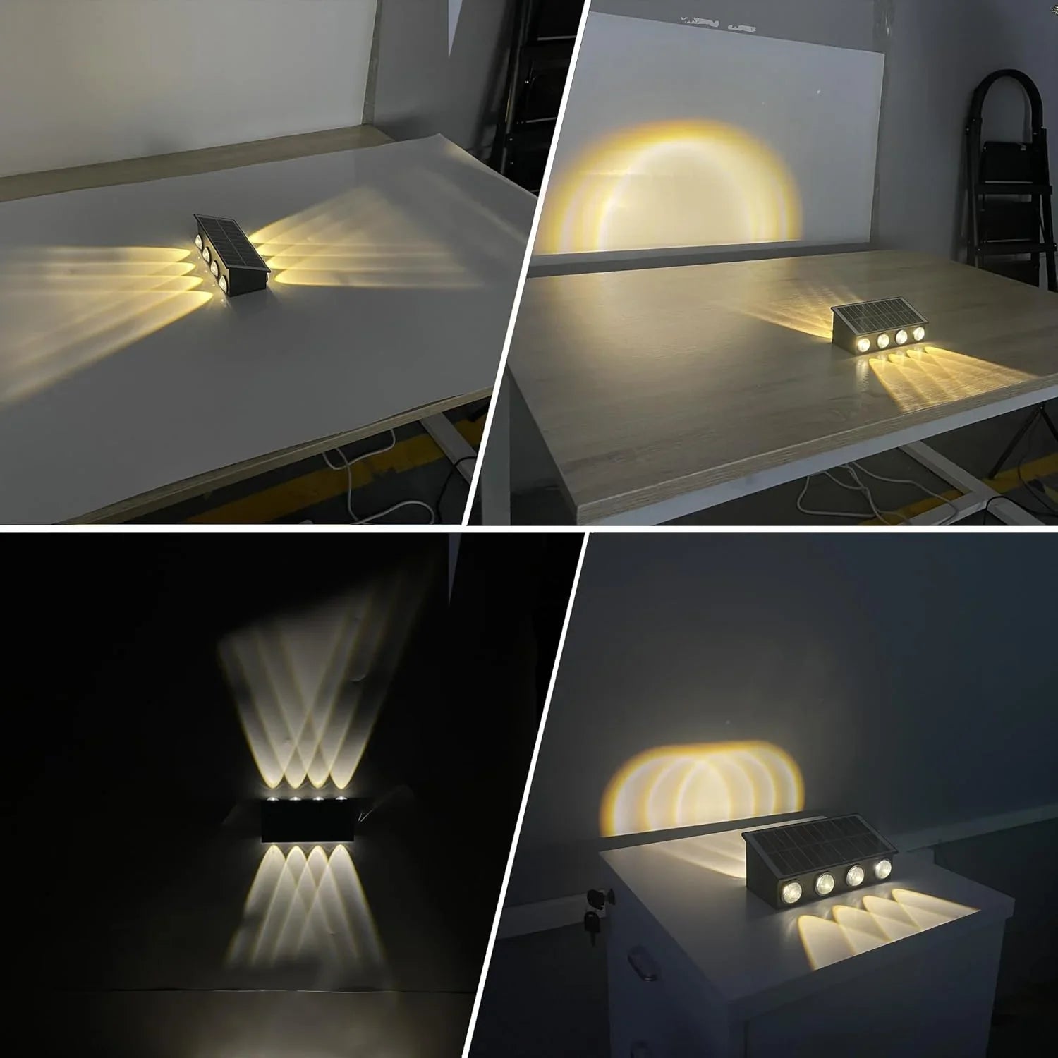 Lámpara Solar de Pared Exterior con Doble Iluminación – 8 LED