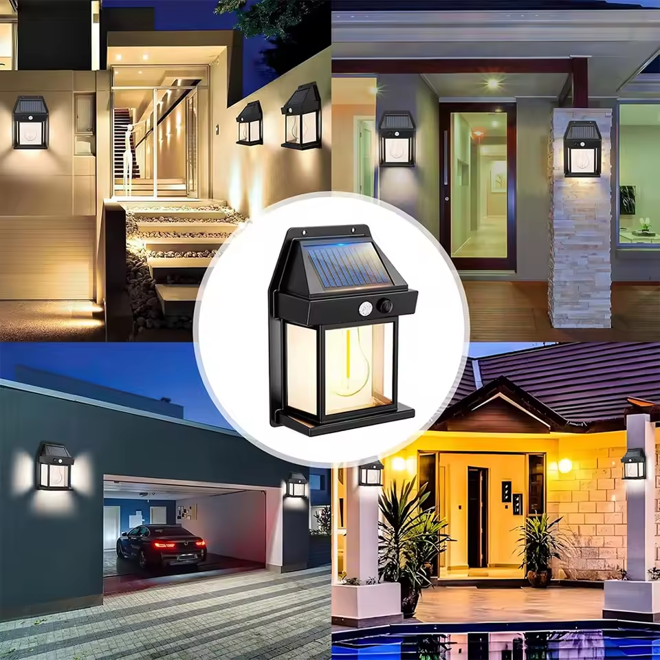 Lámpara Solar de Pared con Sensor – Resistente al Agua y con 3 Niveles de Luz