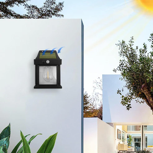 Lámpara Solar de Pared con Sensor – Resistente al Agua y con 3 Niveles de Luz