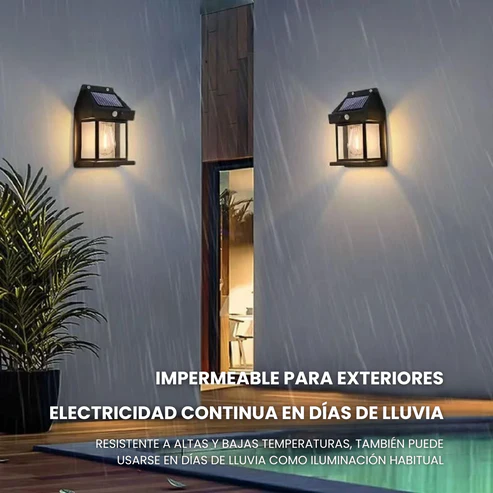 Lámpara Solar de Pared con Sensor – Resistente al Agua y con 3 Niveles de Luz